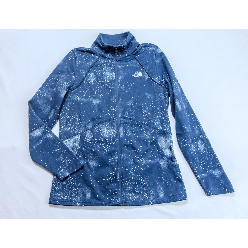 The North Face Womens Blue Galaxy Speckle Full Zip Track Jacket Large SKU 35